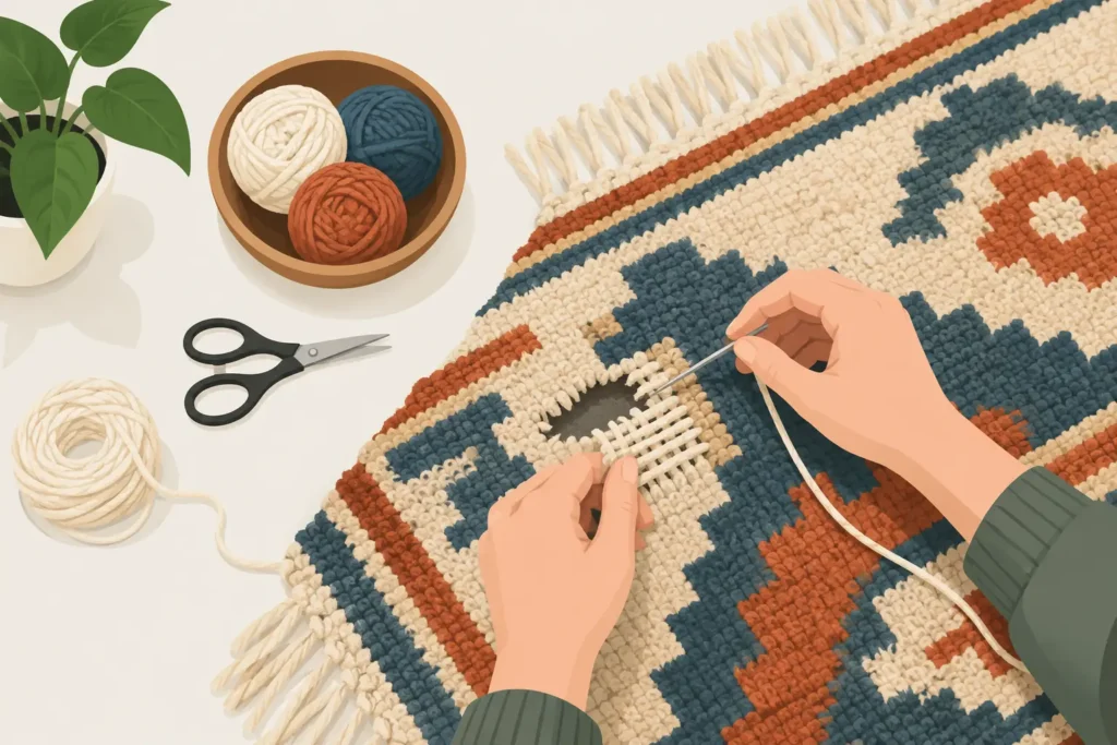 How to Repair a Hole in a Handmade Rug Properly